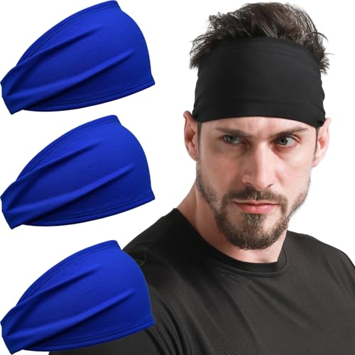 Image of DEMIL Mens Running Headband,1 Pack or 3Pack,Stretchy Moisture Wicking Workout Sweatband,for Football,Runing,Tennis,Cycling,Fitness Unisex Sports Hairband