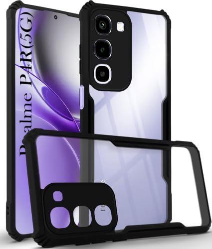Image of Jkobi Hybrid Back Cover Case for Realme P4R 5G | Realme Narzo 100X 5G (Shockproof with Polycarbonate Clear Panel | Professional Black)