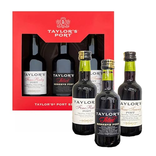 Red Wine Port Selection for Gifts - Fine Ruby 5cl, Select Reserve 5cl & Fine Tawny Port 5cl Miniature Alcohol Bottles. Wine Gift Set for Christmas Gifts, Stocking Fillers, Birthday Gifts for Women