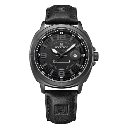 NF8078 Modern Sporty Style Leather Strap Analog Watch