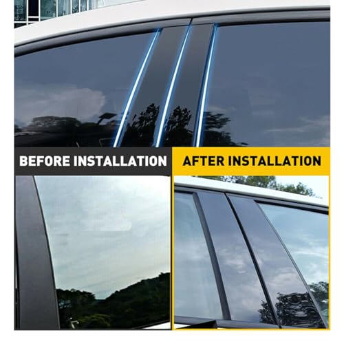 Cubiertas de pilar negro brillante para Honda Accord 2008-2012, efecto cromado exclusivo 4