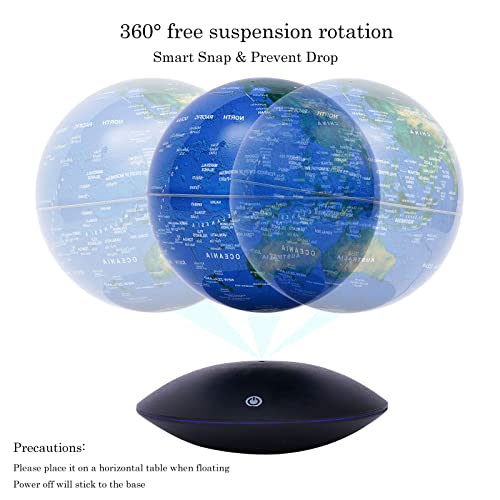 6''Magnetic Levitation Floating Globe,Anti Gravity Earth Rotating World Map W/Led Light,Geographic Globes For Night Light Educational Gift Home Office Desk Decor (Style 3) #TOP3