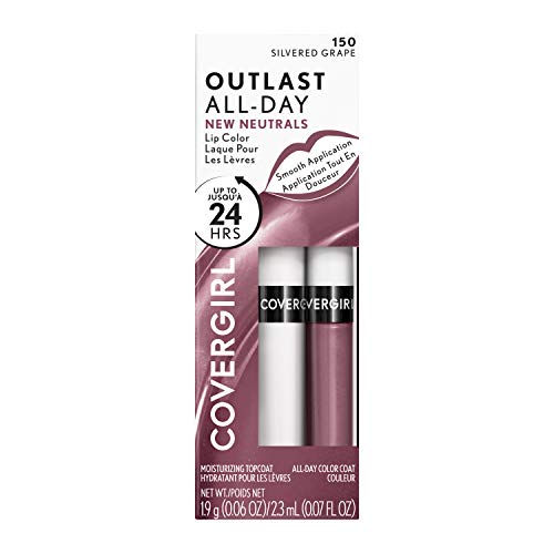 Covergirl Outlast All-Day Lip Color With Moisturizing Topcoat, New Neutrals Shade Collection, Silvered Grape, Pack Of 1 #TOP2