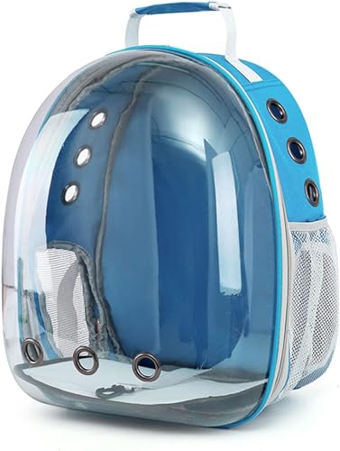Image of The Pets Company Transparent Capsule Breathable Airline-Approved, Ventilate Carrier Backpack for Travel, Hiking and Outdoor for Cats & Kittens - Sky Blue
