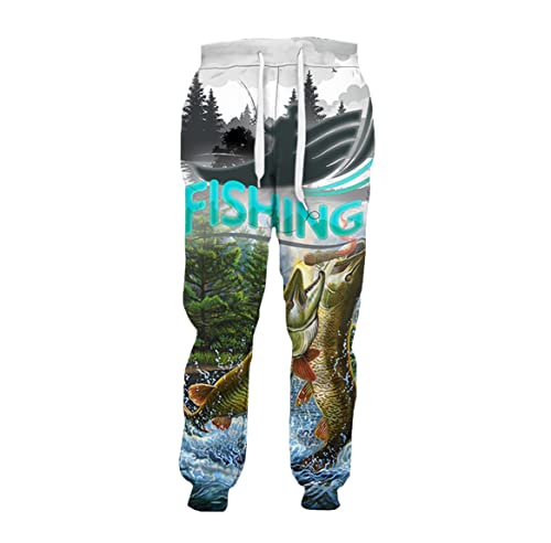 Pantalon de pêche à la carpe imprimé 3D Harajuku automne pour homme et femme style urbain