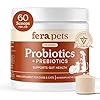 Fera Pets Probiotics for Dogs & Cats with Prebiotics – USDA Organic – Gut Health Powder Supplement with 12 Strains and 5 Billion CFUs – Supports Immunity, Energy and Skin & Coat – 60 Scoops