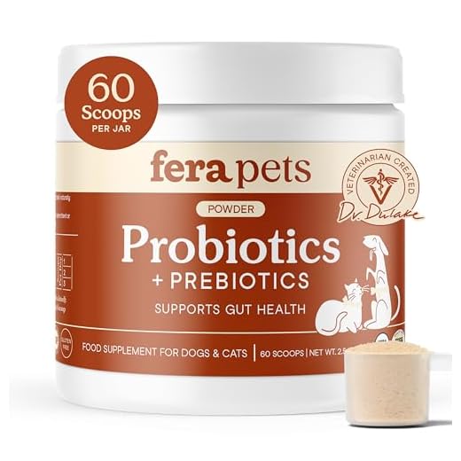 Fera Pets Organic Probiotics for Dogs & Cats - Vet Created - Cat & Dog Probiotic Supplement - 12 Strains & Prebiotics for Pet’s Digestion - 60 Scoops​