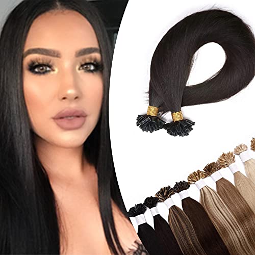 Extension Kératine Cheveux Naturel SEGO 55cm U-tip Remy Hair d'une Douceur Incomparable 1B