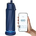 WaterH Vita Smart Water Bottle with Reminder to Drink Water, BPA-Free Vacuum Insulated Water Bottles with Straw, Bluetooth Intake Water Tracking Bottle, Ideal for Gift (18 oz)