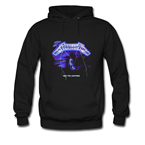 Metallica Ride Lightning - Sudadera con capucha estampada para hombre, Negro, XL