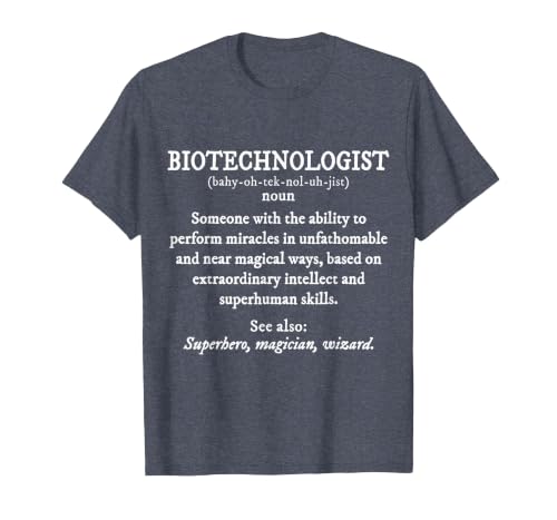 Biotechnologist Definition Shirt Funny T-Shirt, Men, Heather Blue, X-Large