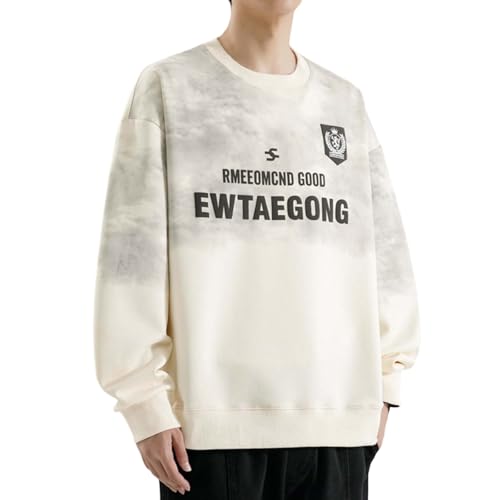 Pull col en V pour homme blanc pull-over basique et ample