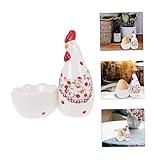 jojofuny Ceramic Floral Pattern Egg Holder Mini Decorative Single Egg Storage Rack Cute Kitchen Breakfast Accessory for Home and Fridge Use - Image 6