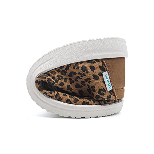Betrue Lightweight Boat Shoes For Women, Womens Casual Loafers, Womens Slip On Deck Shoes, Breathable Canvas Sneakers For Women（Be2207-Brown Leopard-38） #TOP5