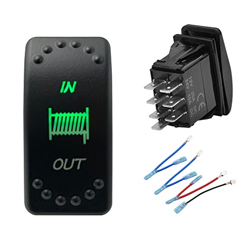 Image of Winch in /Out Momentary Rocker Switch 7 PIN (ON)-Off-(ON) Mom Toggle Switch for Car Boat Truck Trailer UTV ATV Dashboard 12V /24V