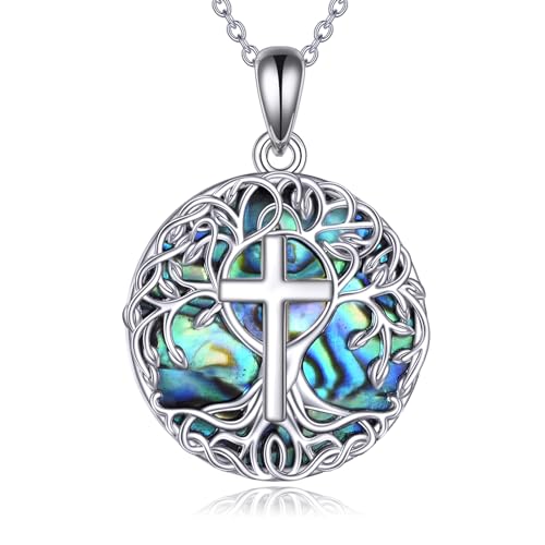 YFN Tree of Life Necklace Sterling Silver Celtic Knot Tree Pendant Jewelry Gifts for Women Men
