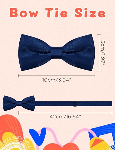 Toddler Bow Tie Solid Color Pre-tied Adjustable Bow Ties for Boys Kids Baby3