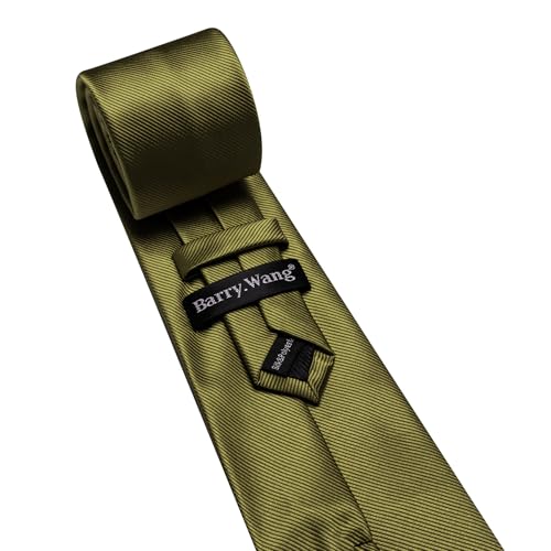 Image of Barry.Wang Silk Men Ties Formal Stripes Necktie and Tie Clip for Wedding Party Business Fashion Classic