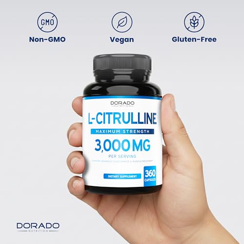 Image of L Citrulline 3000mg Supplement (360 Capsules) Support L Arginine & Nitric Oxide Pills - L-Citrulline For Men & Women - Muscle Recovery & Pump Supplement - 3rd Party Tested, Vegan, Non-GMO - USA Made