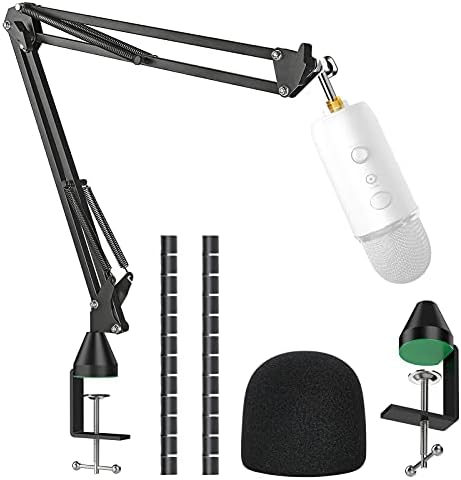 YOUSHARES Statyw mikrofonowy z piankową osłoną - Mic Boom Arm Stand Filtr pop kompatybilny z niebieskim mikrofonem Yeti