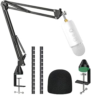 YOUSHARES Statyw mikrofonowy z piankową osłoną - Mic Boom Arm Stand Filtr pop kompatybilny z niebieskim mikrofonem Yeti