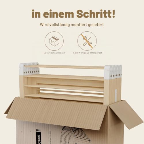 Jimberbay Faltbarer Laufstall aus Holz, 145 x 145 x 61 cm, groß mit 8 Elementen, verstellbarer für Babys und Kleinkinder mit Sicherheitstür, für drinnen und draußen
