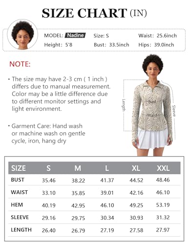 Lomon Women'S Golf Shirt Short Sleeve With Zip Up Quick Dry Stretch Tennis Collared Polo Shirts For Women Golf Clothes（Khaki Zebra,S） thumb #5