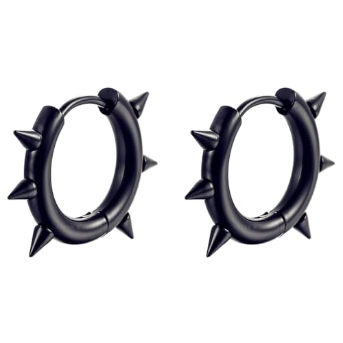 Image of Young & Forever Gift Stainless Steel Hoop Stud Earrings for Men and Boys
