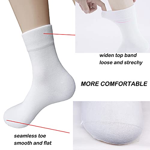 Ait fish Loose-Cuff Seamless 100% Soft Cotton Socks Women Above Ankle Crew Socks 7 Pairs4