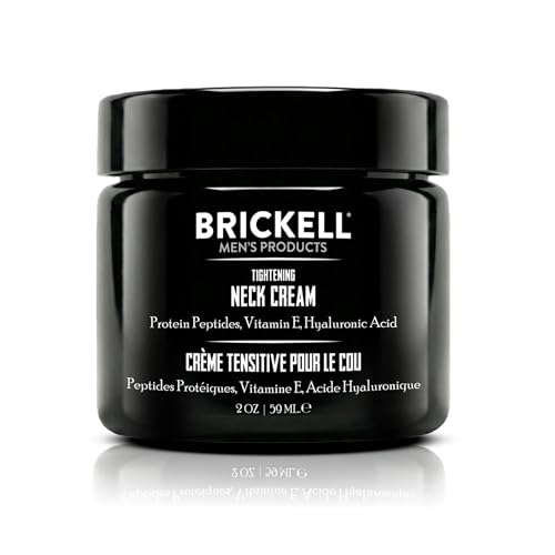 Brickell Men's Tightening Neck Cream For Men, Natural and Organic, Neck Cream For Tightening and Firming, Anti Wrinkle Cream, 2 Ounce, Unscented