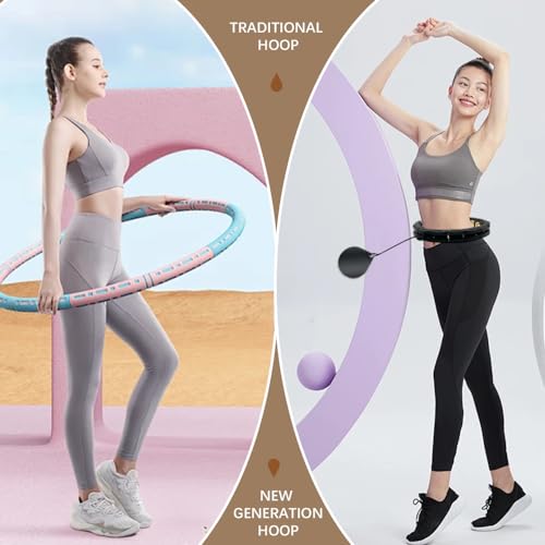 Weighted-Fit-Hoop-Fithoop-Fitness-Hoop-2-in-1-Abdomen-Fitness-Massage-60inch-30-Knots47inch-24-KnotsGreat-for-Adults-and-Beginners-Weight-Loss-and-Exercise