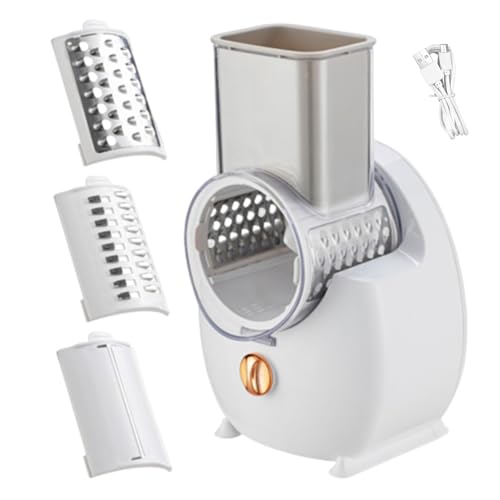 Rallador eléctrico de queso automático con 3 accesorios USB miniatura 4