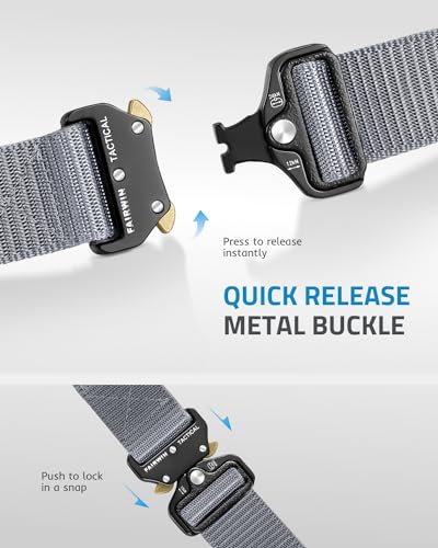 Image of FAIRWIN Tactical Belt, Military Style Webbing Riggers Web Gun Belt with Heavy-Duty Quick-Release Metal Buckle