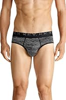 Jockey Men's Microfibre Miami Brief, Black Marle, Large