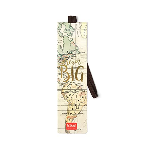Legami SE0243 - Marcapáginas con elástico, 4,8 x 17,5 cm, marcapáginas de papel, tema de viaje, marcador de página elástico, mantener el libro cerrado, regalo para lectores, adultos y niños, regalo