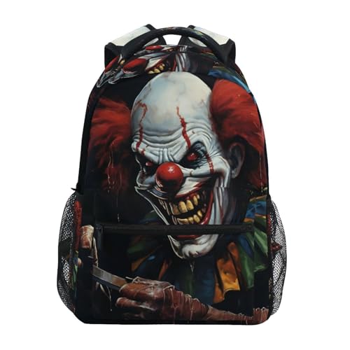 Scary Clown Hair Backpack Daypack Shoulder Bag Book Bag Lightweight Back Pack 11.4 ×16 In