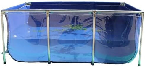 Large Backyard Aquarium Pool Pond with Transparent Viewing Panel, Steel Frame, Drain Valve, Ideal for Fish Breeding, Water Storage, Outdoor Garden Decoration
