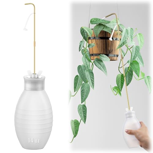 Squeeze Bottle for Hanging Plants 19 Long Spout Plant Watering Bottle Easy Squeeze Indoor/Outdoor Watering Can Alternative Precise Sprinkling for Hanging Baskets Houseplants (14 oz)