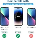 Vancle 3 Pack Protection de l'écran de confidentialité pour iPhone 16e/14/13/13 Pro, Film de verre trempé anti-spy 9H La dureté de la couverture complète sans bulle (16e/14/13/13 Pro)