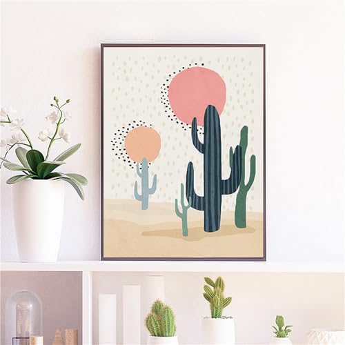 Cuadros de cactus de dibujos animados impresion de lienzo infantil 60x70cm de pared 2 piezas 4