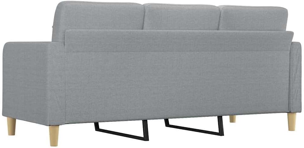 3-Seater Sofa Light Grey Fabric (100% Polyester) Living Room Furniture