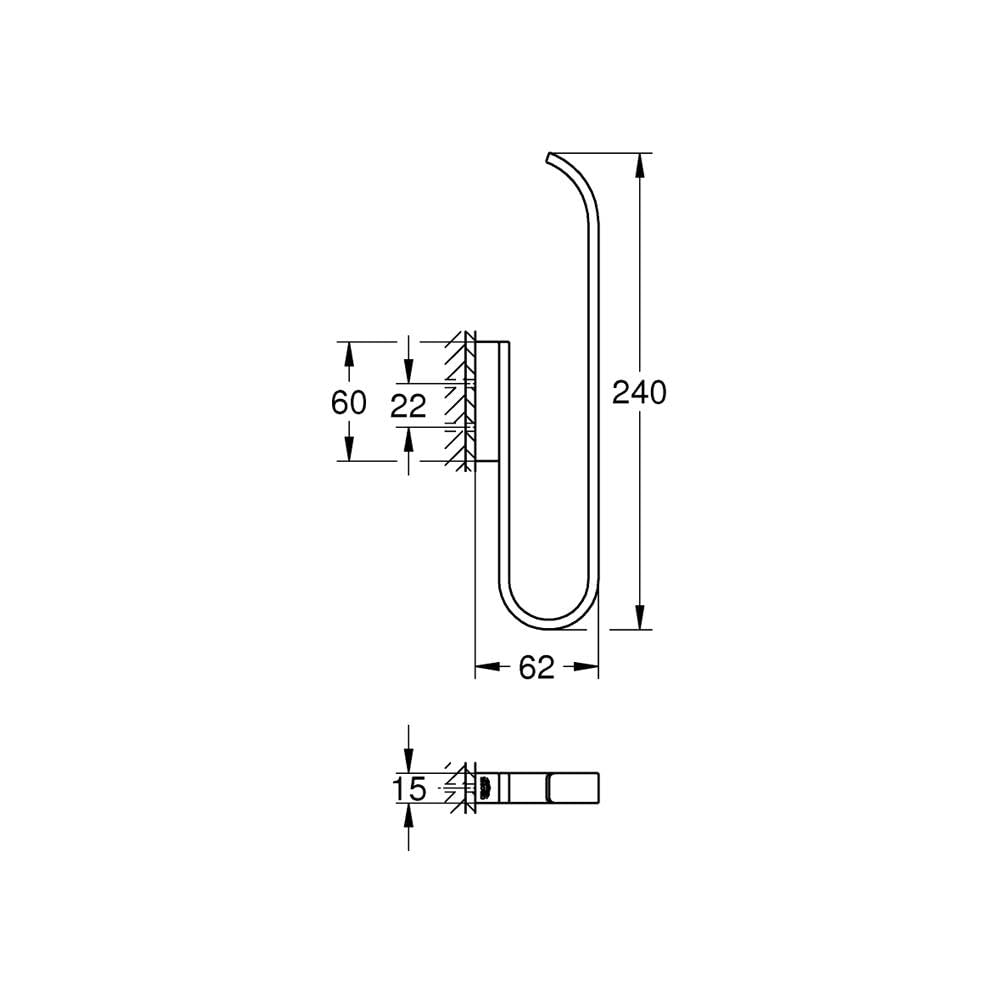 Grohe Selection - Portarrollos vertical (2 rollos WC), acabado cromado (Ref.41067000)