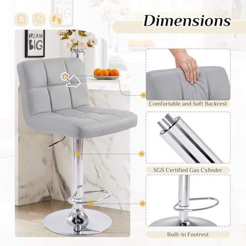 Image of OLIXIS Bar Stools Set of 2, 24 inch Counter Height Bar Chairs for Kitchen