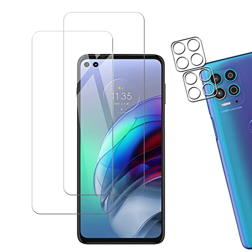 【2枚+2枚】KPNS 日本素材製 強化ガラス Moto G100 用 ガラスフィルム 強化ガラス カバー 保護フィルム