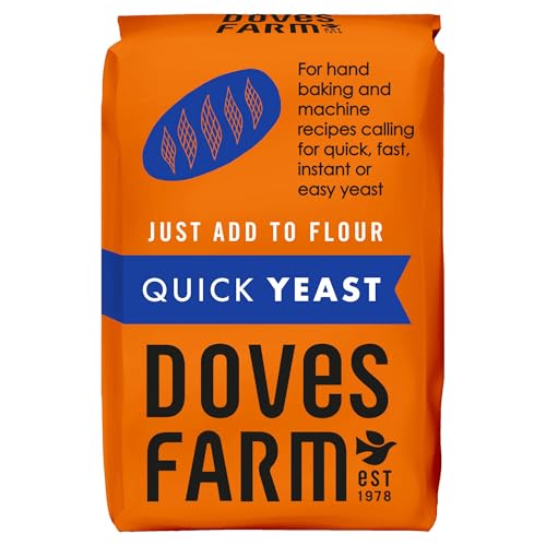 Doves Farm Quick Yeast 4.41 oz (125g) - Fast Acting Gluten Free Yeast for Baking Bread, Pizza Dough, Rolls | For Hand Baking and Bread Machine | Quick, Fast, Instant, Rapid Rise Leavening Agent