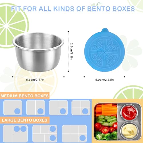 Image of TecoKart 40ml Salad Dressing Containers - 2Pcs Reusable Small Steel Box with Lid, Leakproof Chutney Box for Tiffin, Ideal for Travel, Picnic, Office & Kids Lunchbox Use