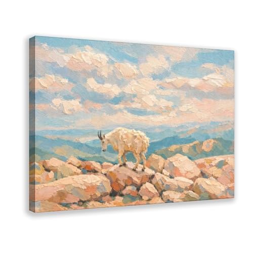 Poster chèvre de montagne médiévale toile idée cadeau originale pour bureau