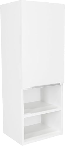 Tuhome Mila - Botiquín con dos estantes internos, dos estantes externos, puerta individual, color blanco