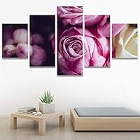 SIGNWIN 5 Panel Canvas Wall Art Modern Art Decorative Elements Dramatic Floral Multicolor Photography Single for Home Decorations Ready to Hang - 12