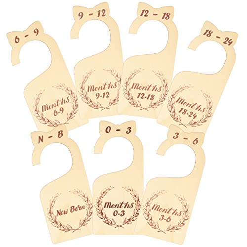 LOPOTIN 7pcs 180*80*2.2mm Divisores para Ropa Meses Bebé Separadores para Armario de Bebé Niños Niñas Organizar Tallas Tamaño Edad Guardarropas para Perchas Recién Nacido Hogar Tienda Madera Unisex Cover